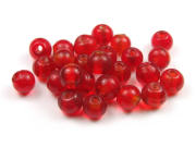 Glasperlen, rund,  6 mm, rot