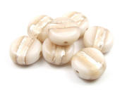 Lampenperle , Taler, 15x6 mm, creme