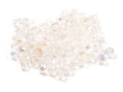 Glasschliff Perlen, 4mm, wei� AB, transparent