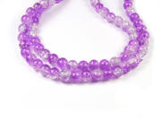 Crackperlen, rund 6 mm, lila-wei�