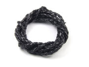 Kunstlederband, geflochten, 2,5 mm, schwarz