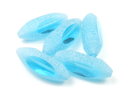 Facett-Glasperlen,Oliven, 30x12 mm, türkis