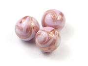 Lampenperlen mit Goldranke, rund, 14 mm,