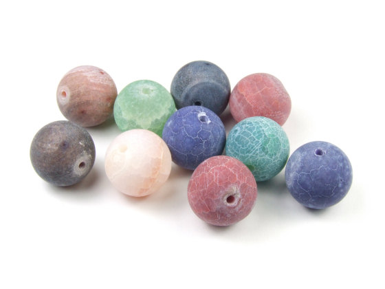 Achat, matt, Kugeln, 16 mm, Buntmix 6
