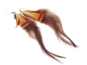 Ohrringe mit Federn, Serie Pard, braun