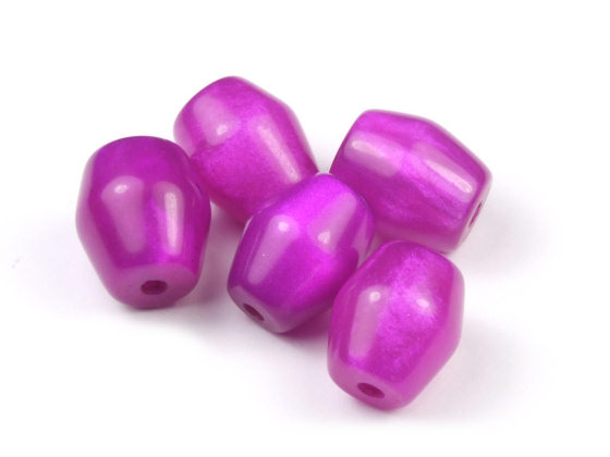 Perlen aus Kunstharz, Tönnchen, 12x10 mm, lila