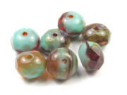 Glasschliffperlen, Rondelle, 8x6 mm, t�rkis