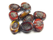 Glasperlen in Steinoptik, 14x10 mm