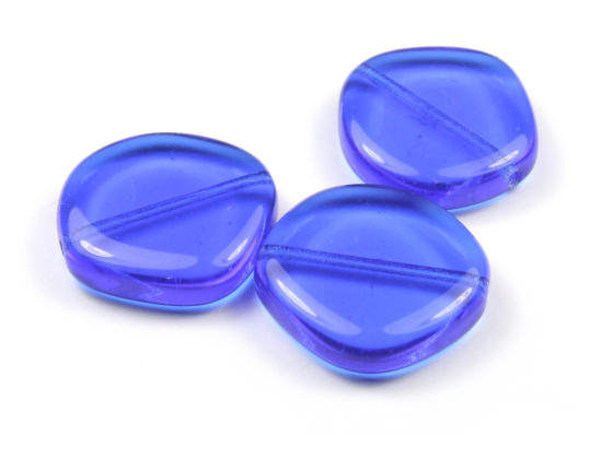 Glasperlen, bhmisch,  Taler, 20  mm, royalblau