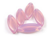Glasperlen, spitze Ovale, 20x8 mm, opal-ros�