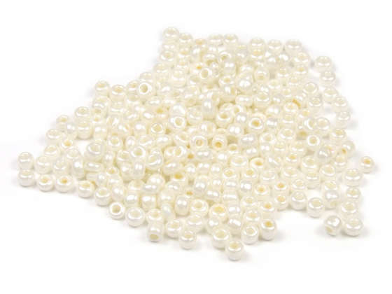 Rocailles, 2 mm, opak, creme l�ster