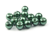 Glaswachsperlen, pfauengr�n, 6mm