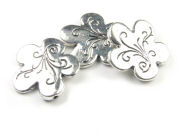 Metallperle, gro�e Blumen, Rankenmuster, 24 mm