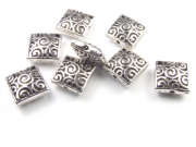 Metallperle, filigrane Quadrate, 15 mm