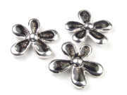 Perlen, Emailleblumen, 22mm, schwarz