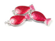 Anh�nger, Fischchen, 24x12 mm, rot