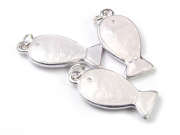 Anh�nger, Fischchen, 24x12 mm, wei�