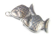 Anh�nger, Fisch, 28x20 mm, silbergrau