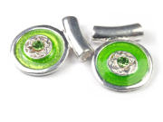 F�delelemente, Ornamentkreise mit Strass, gr�n