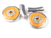 F�delelemente, Ornamentkreise mit Strass, gelb