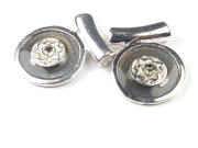 F�delelemente, Ornamentkreise mit Strass, grau