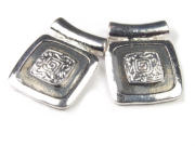 F�delelemente, Ornamentquadrat, 19 mm, silbergrau
