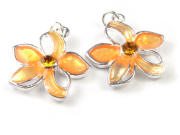 Anh�nger, Blume mit Funkelstrass, 21 mm, goldgelb