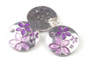 Herzanh�nger, rund,  mit Strass, 20 mm, lila