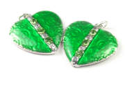 Emailleherzen mit Strass, 22 mm, gr�n