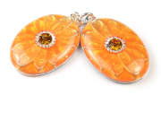 Anh�nger, Ornamentovale mit Strass, 25 mm,