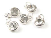 Strass mit Fassung und �se, 8mm, transparent