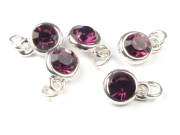 Strass mit Fassung und �se, 8mm, amethyst