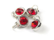 Strass mit Fassung T und �se, 7,5 mm, rot
