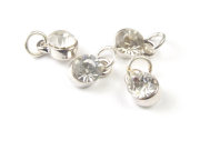 Strass mit Fassung N und �se, 6 mm, transparent