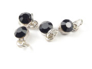 Strass mit Fassung N und �se, 6 mm, schwarz