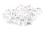 Glasperlen, W�rfel, 4,5 mm, transparent