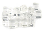 Glasperlen, W�rfel, 6 mm, transparent