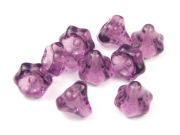 Perlen Bl�tenkelche, 9x9 mm, transparent lila