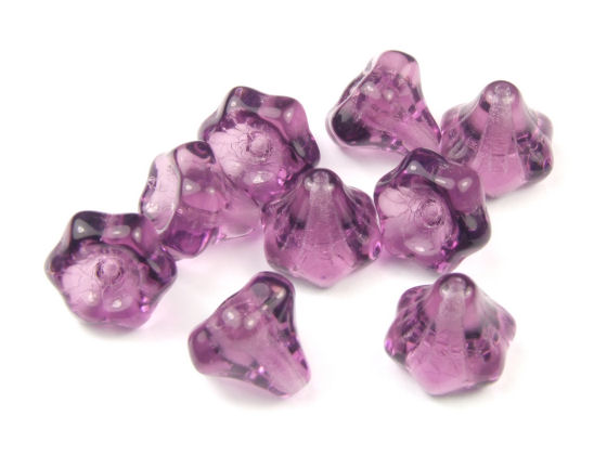Perle Blütenkelch, 9x9 mm, transparent lila