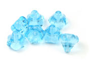 Perlen Bl�tenkelche, 9x9 mm, transparent  t�rkis