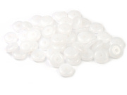 Glasperlen, Linsen, milchwei�,  6 mm