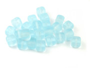 Glasperlen, W�rfel,  6 mm, t�rkis