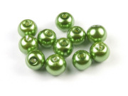 Glaswachsperlen,  6mm, gr�n