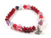 Armband, rot und bunt