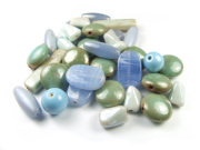 Perlenmix mit L�ster, blau