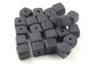 Perlen, W�rfel, 6 mm, schwarz