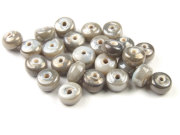 Perlen,  Minidonuts, 5x3 mm, grau l�ster