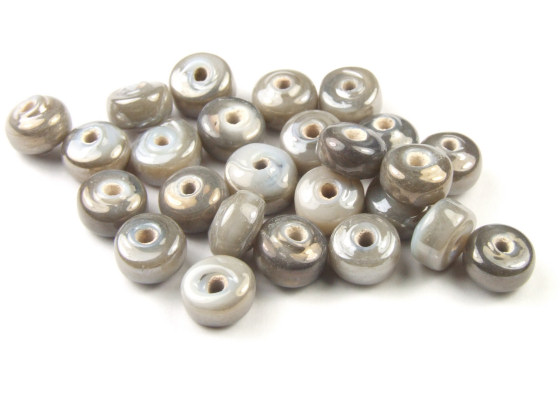 Perlen,  Minidonuts, 5x3 mm, grau lster