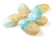 Lampenperle, oval, matt, 30x17x8 mm, t�rkis
