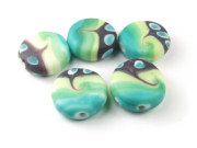 Lampenperle, Taler, matt, 18x6 mm, t�rkis